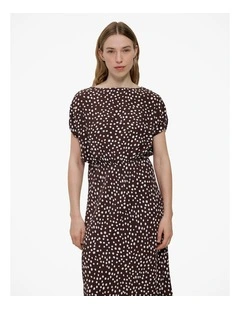Elorie Midi Dress in Coffee