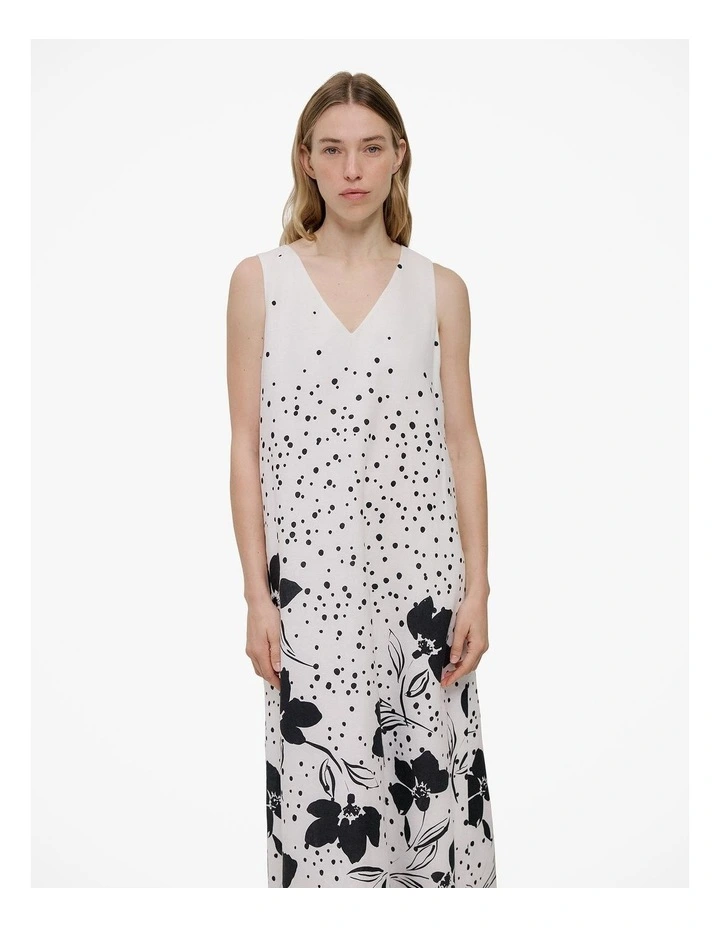 Etta Linen Column Dress in White image 1