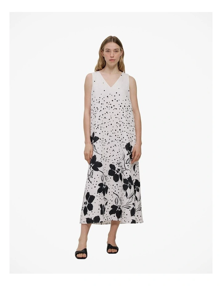 Etta Linen Column Dress in White image 3