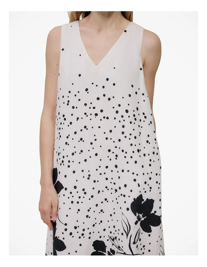 Etta Linen Column Dress in White image 4