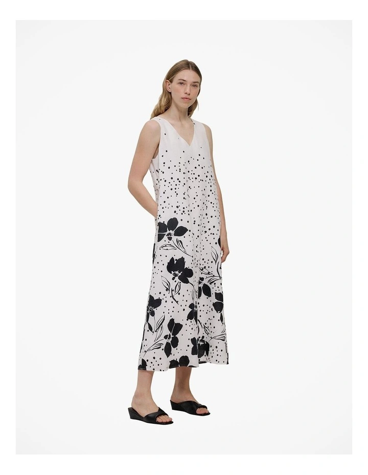Etta Linen Column Dress in White image 5