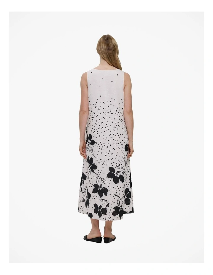 Etta Linen Column Dress in White image 6