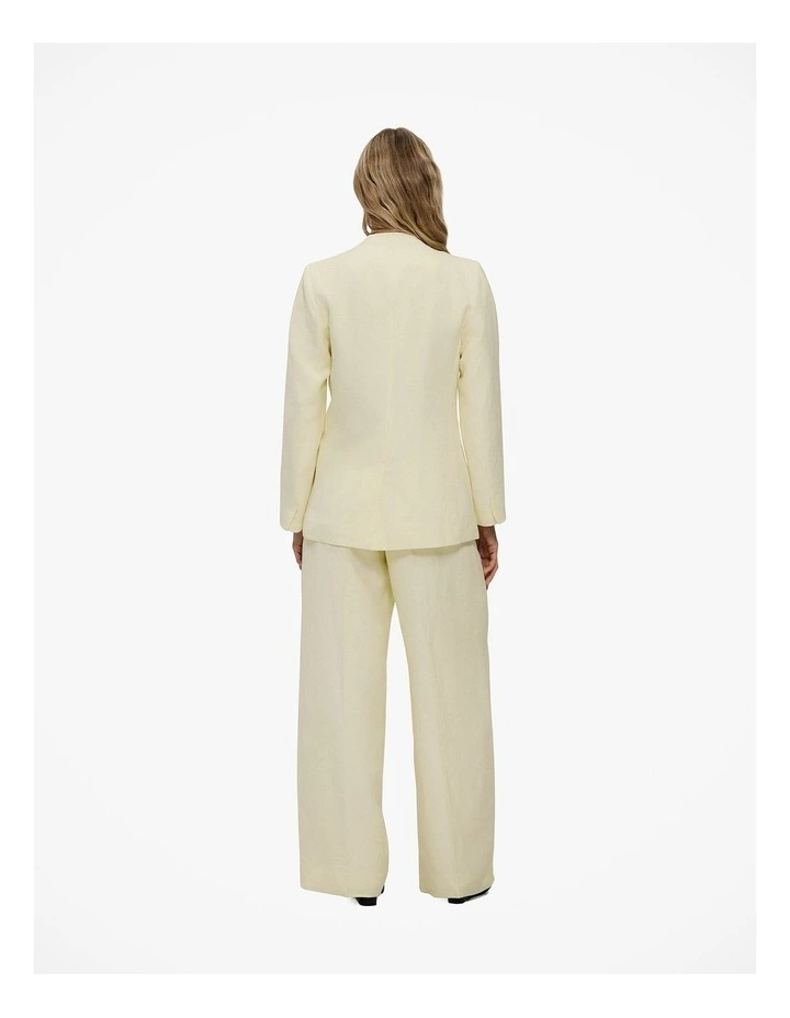 Collarless Longline Blazer in Faint Yellow image 6