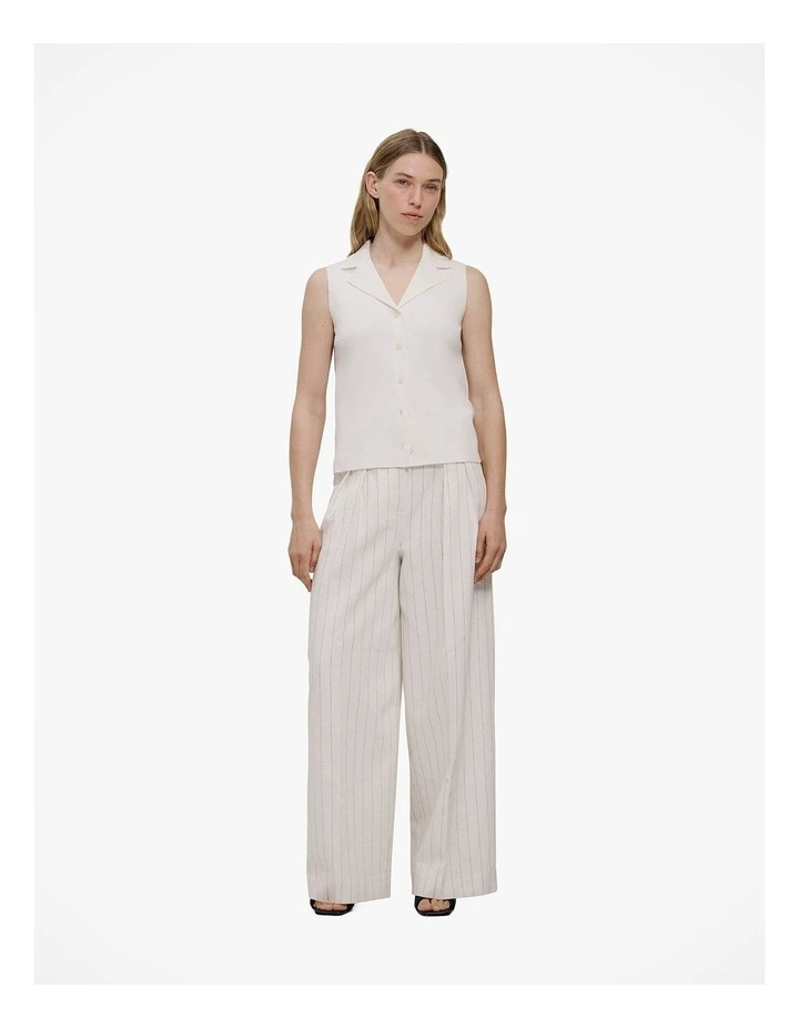 Cotton Cashmere Knit Vest in Parchment image 2