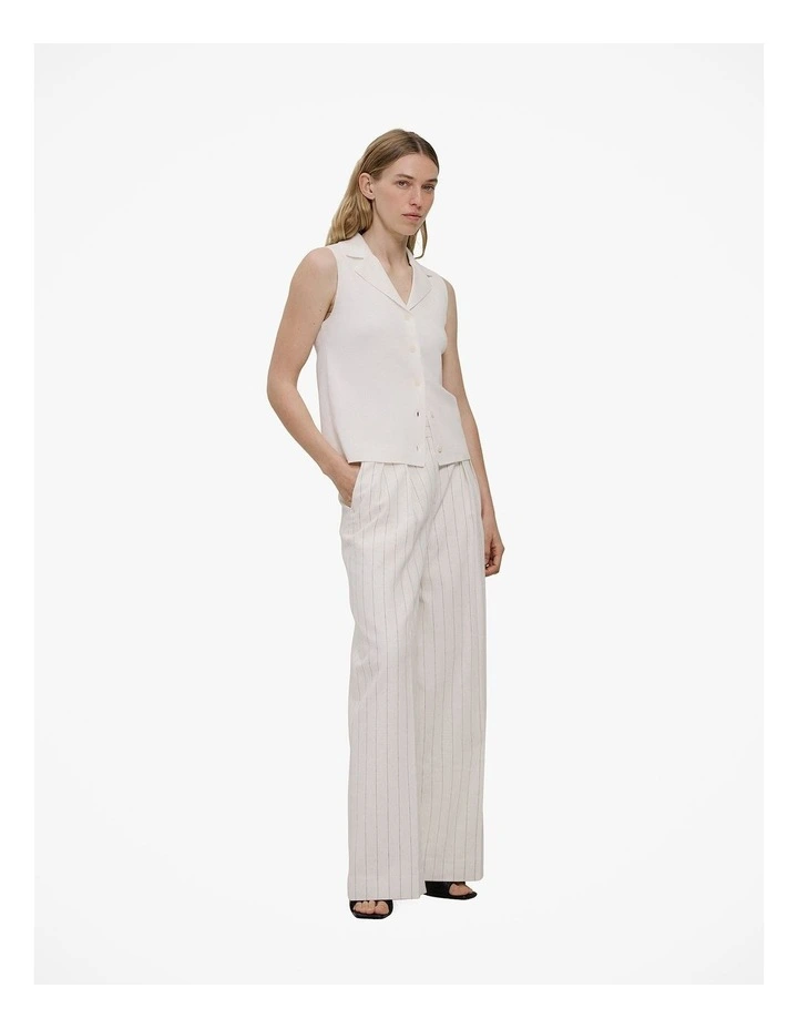 Cotton Cashmere Knit Vest in Parchment image 4
