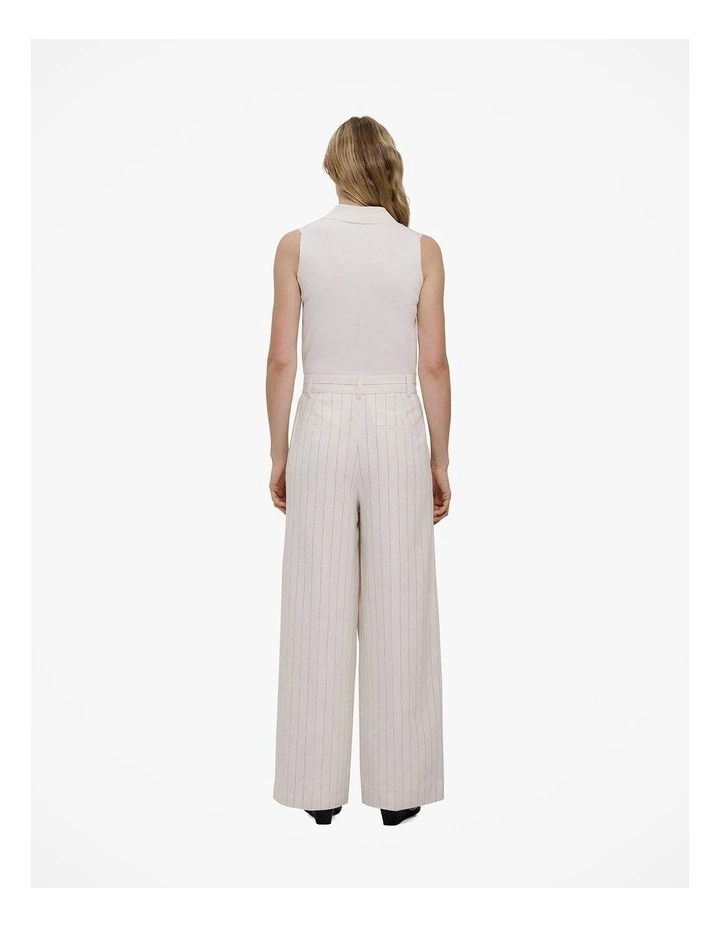 Linen Cotton Pinstripe Pant in Parchment image 5