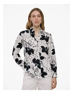 Etta Linen Long Sleeve Shirt in White