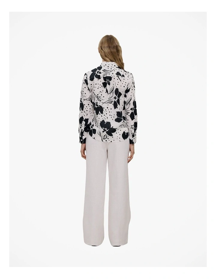 Etta Linen Long Sleeve Shirt in White image 4