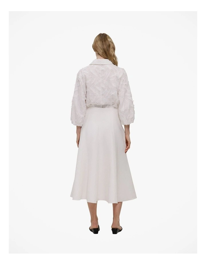 Textured Flare Midi Skirt in Parchment image 6