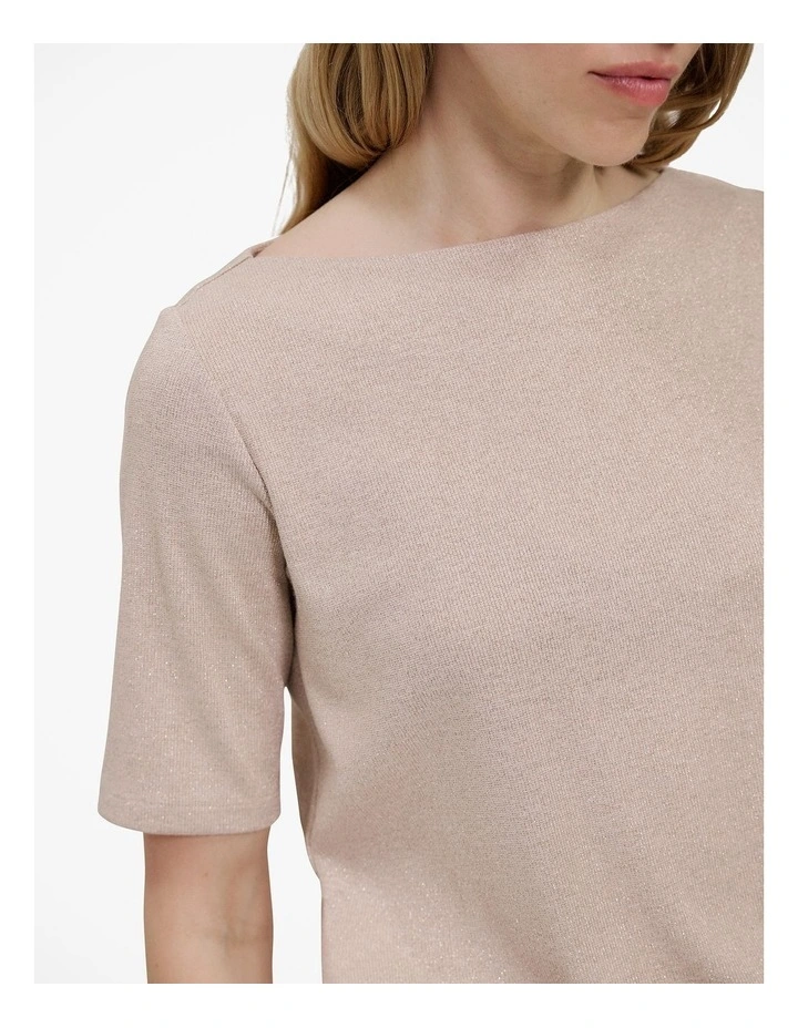 Metallic T-shirt in Gold image 3