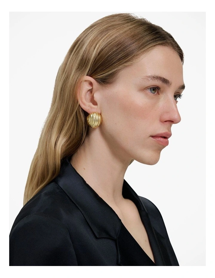 Selin Stud Earrings in Gold image 2