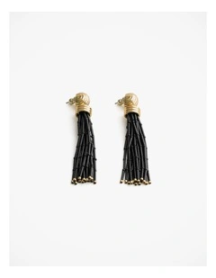 Selin Drop Earrings in Black