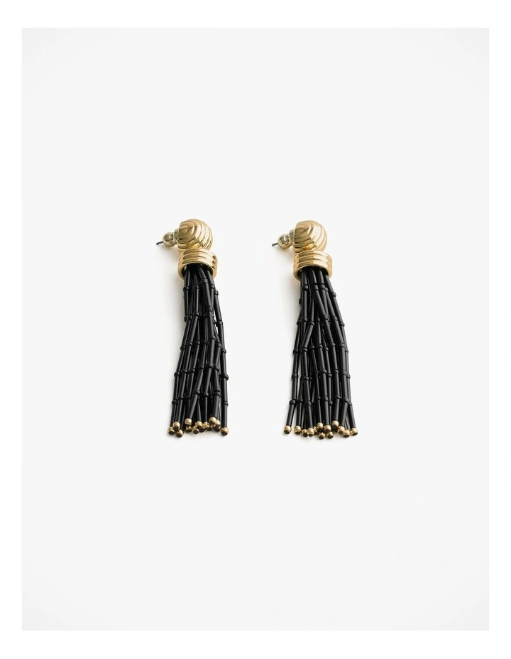 Selin Drop Earrings in Black image 1