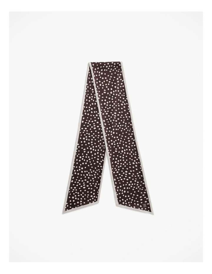 Elorie Silk Twill Scarf in Coffee image 1