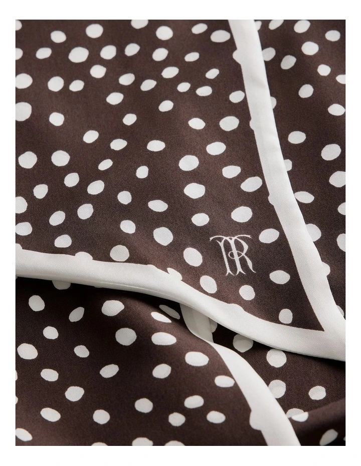 Elorie Silk Twill Scarf in Coffee image 3