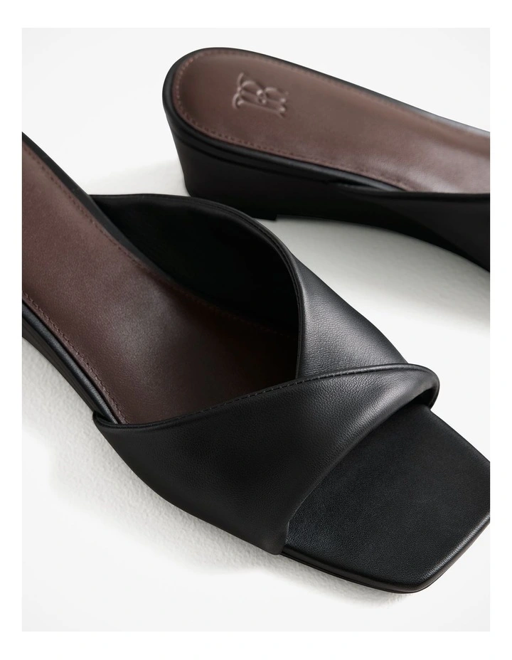 Salva Wedge Mule in Black image 4