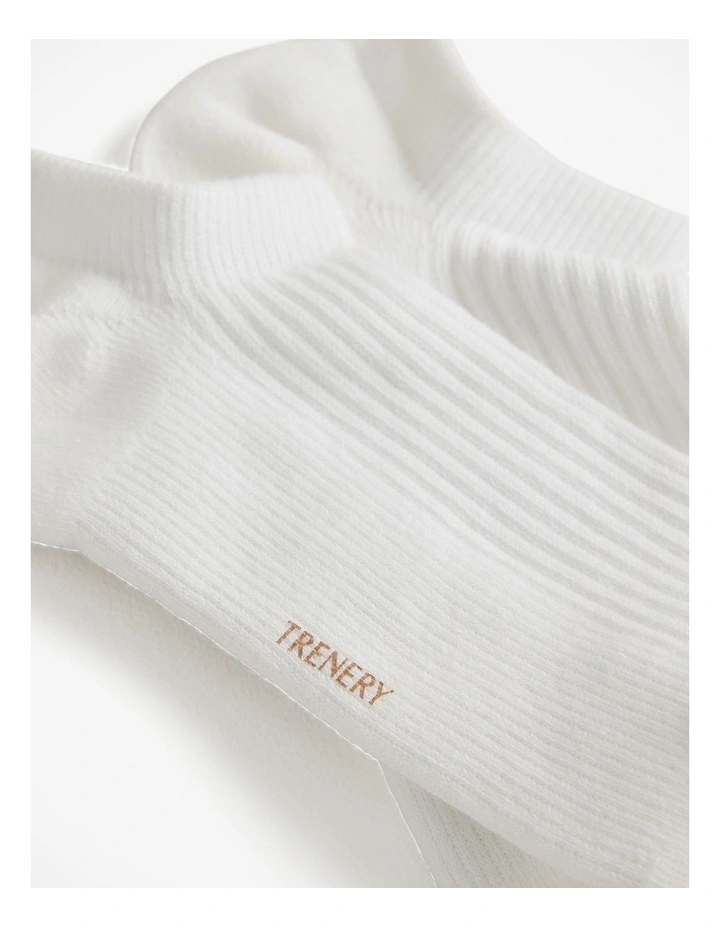 Low Cut Rib Sock in White image 2