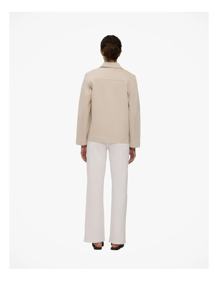 Garment Dyed Denim Pocket Detail Jacket in Sandstone image 5