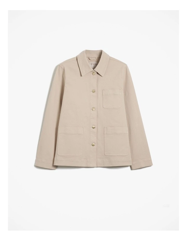 Garment Dyed Denim Pocket Detail Jacket in Sandstone image 6