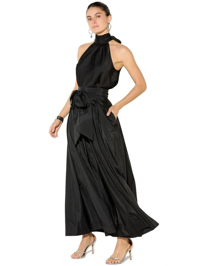 Lux Taffeta Ball Skirt in Black image 2