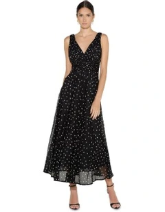 Riviera Polka Dot Dress in Black