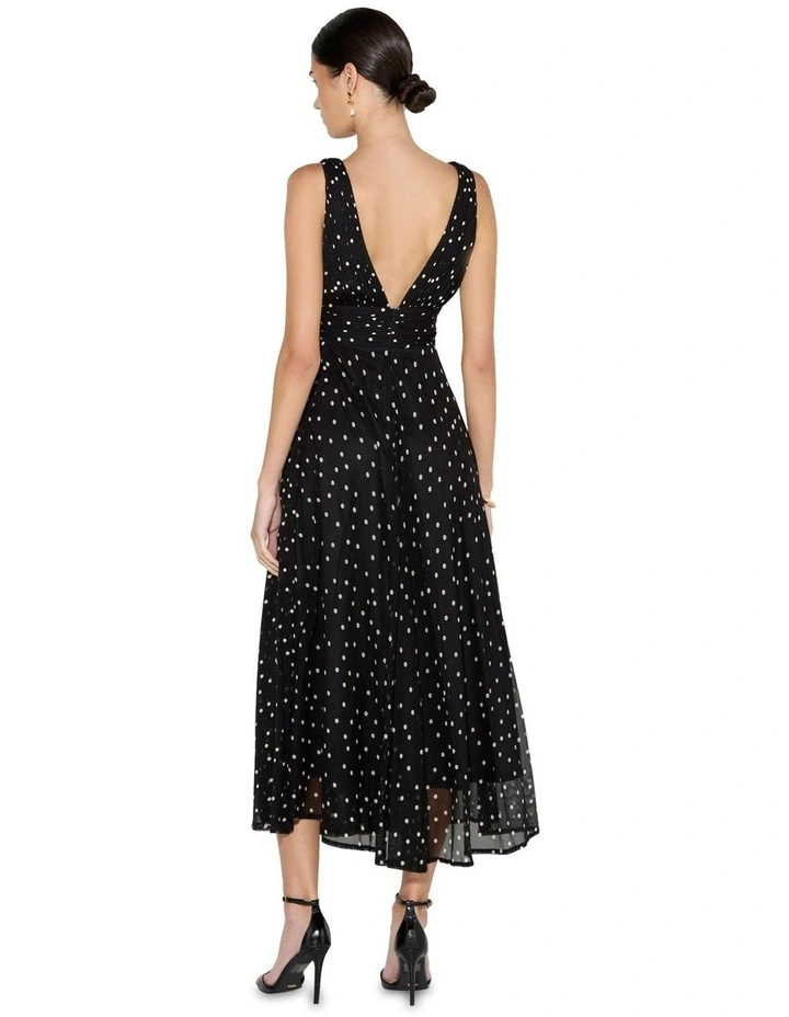 Riviera Polka Dot Dress in Black image 2