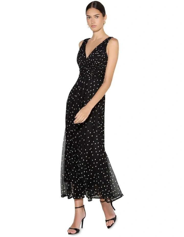 Riviera Polka Dot Dress in Black image 4
