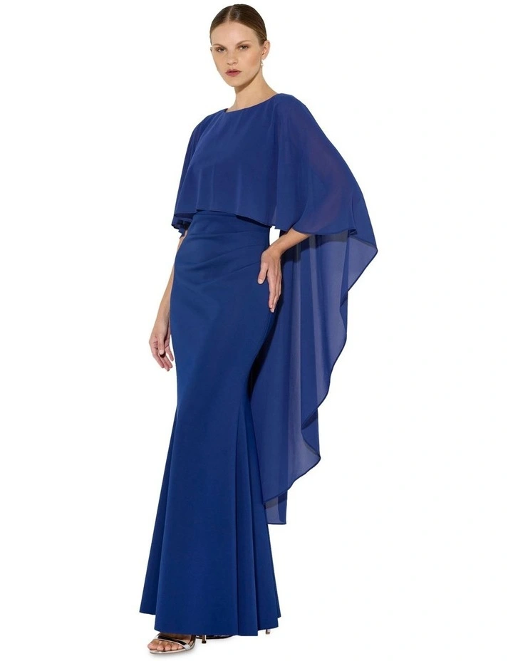 Adelaide Chiffon Overlay Gown in Marine image 2