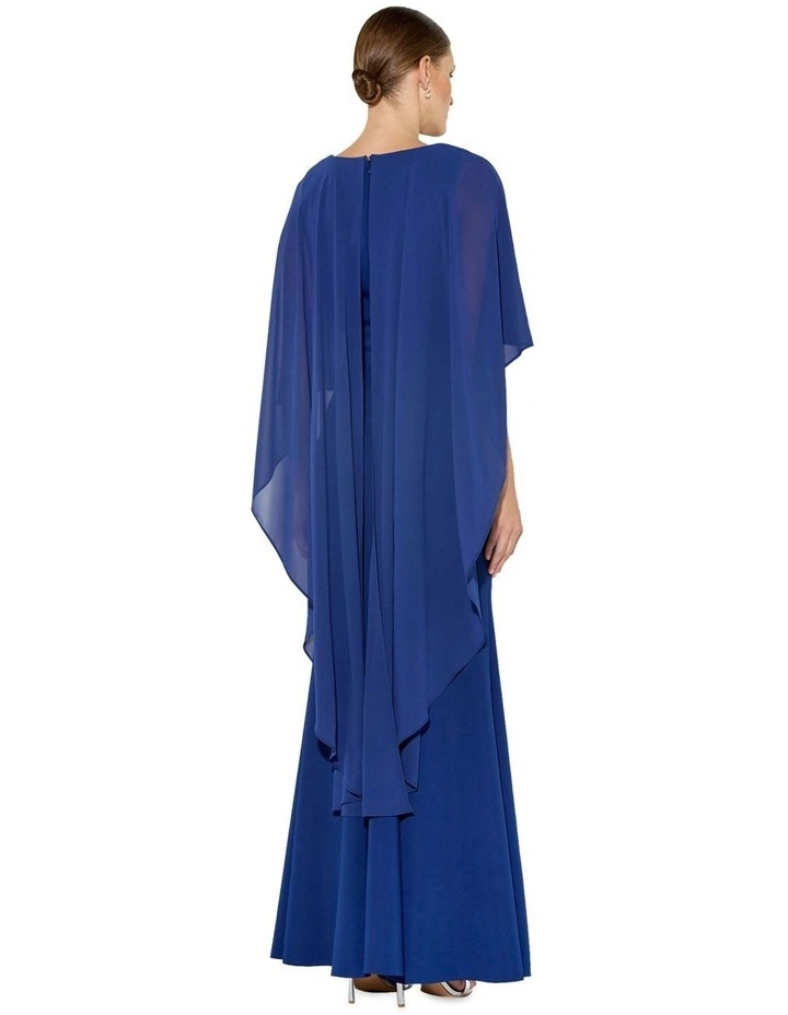Adelaide Chiffon Overlay Gown in Marine image 5