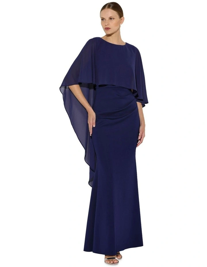 Adelaide Chiffon Overlay Gown in Navy image 1