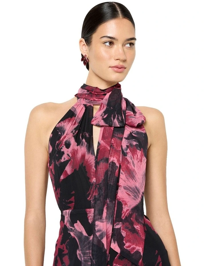 Imogen Floral Midi Dress in Black image 4