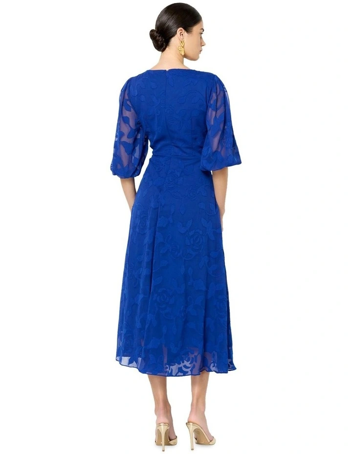 Isla Floral Wrap Dress in Blue image 6