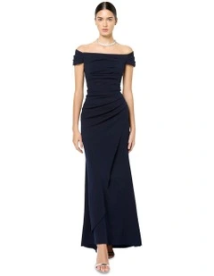 Remi Off the Shoulder Gown in Blue