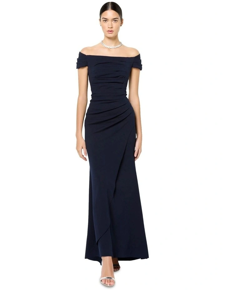 Remi Off the Shoulder Gown in Blue image 1