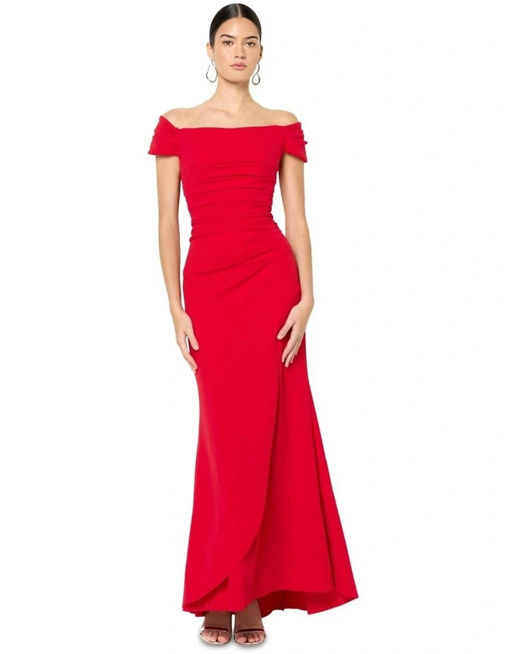 Remi Off the Shoulder Gown in Red image 1