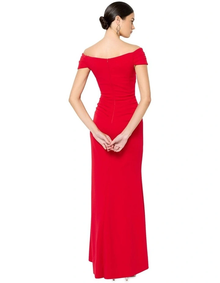 Remi Off the Shoulder Gown in Red image 2
