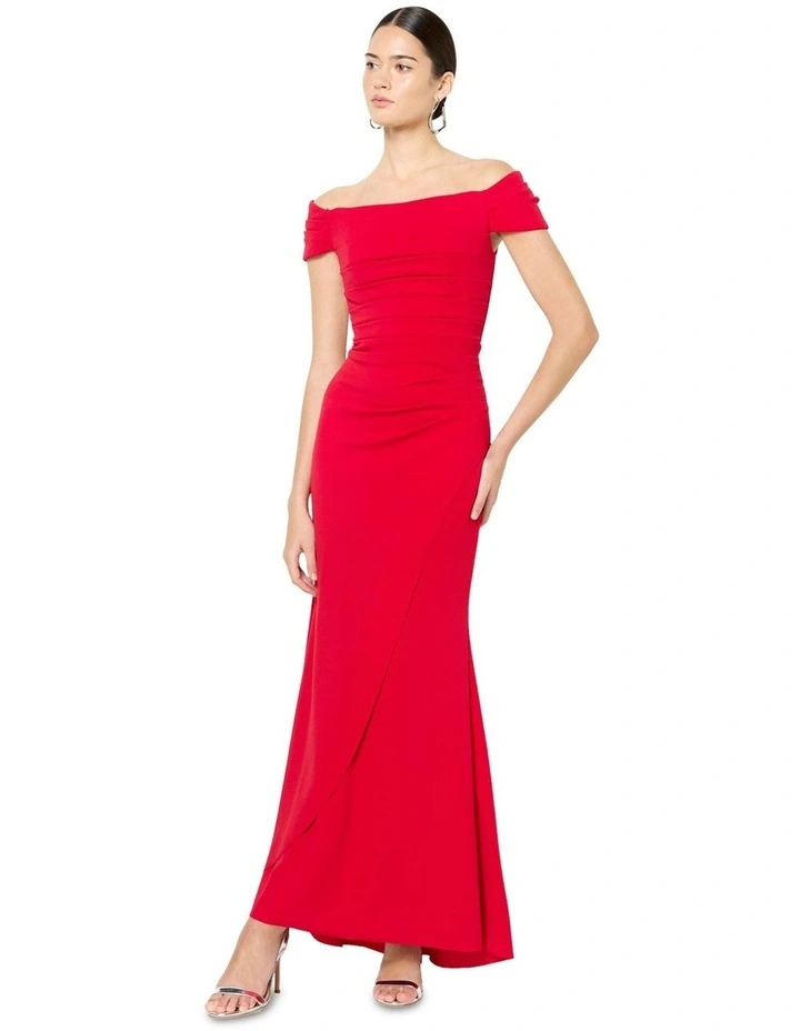 Remi Off the Shoulder Gown in Red image 3