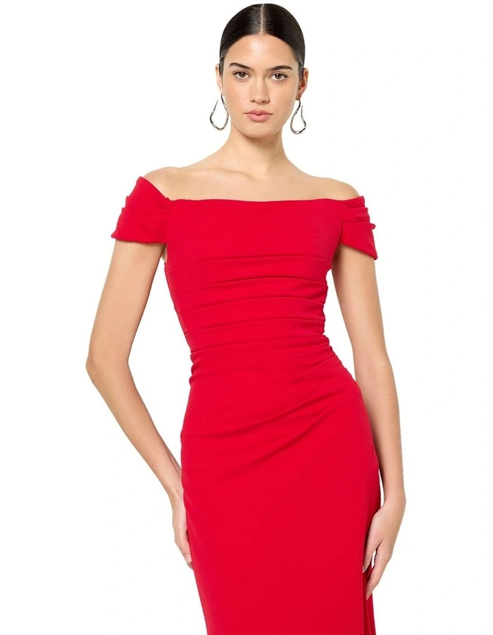 Remi Off the Shoulder Gown in Red image 4