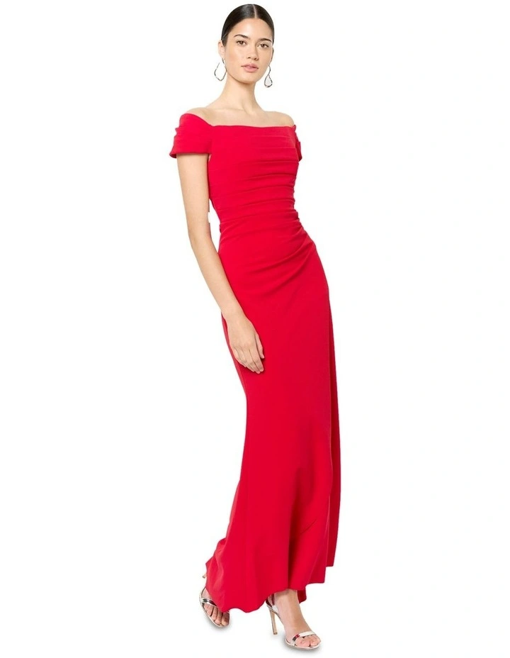 Remi Off the Shoulder Gown in Red image 7