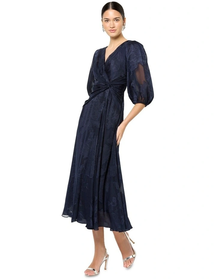 Saige Floral Wrap Dress in Blue image 2