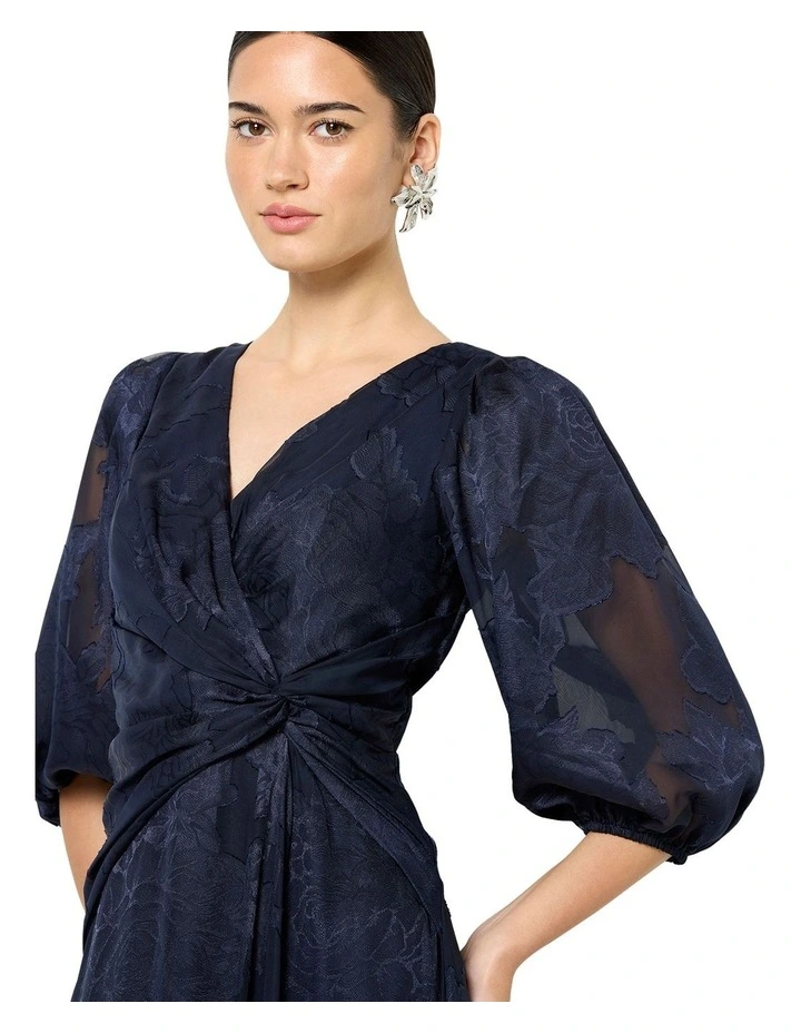 Saige Floral Wrap Dress in Blue image 3