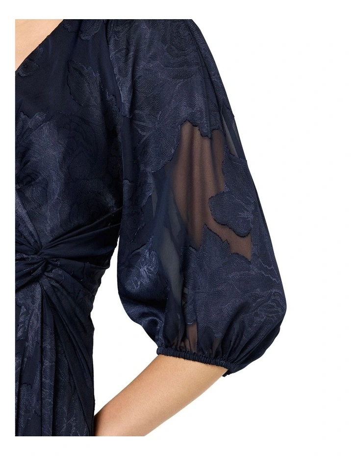 Saige Floral Wrap Dress in Blue image 4