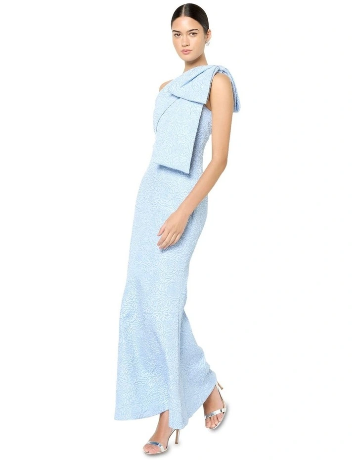Wren One Shoulder Jacquard Gown in Blue image 7