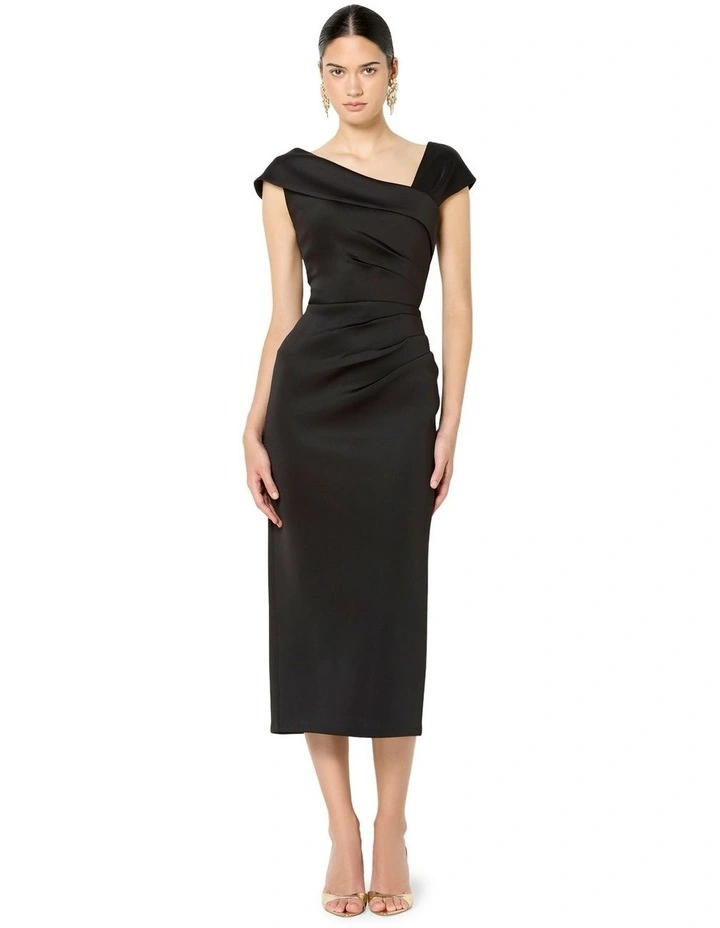 Amika Scuba Cocktail Dress in Black image 1