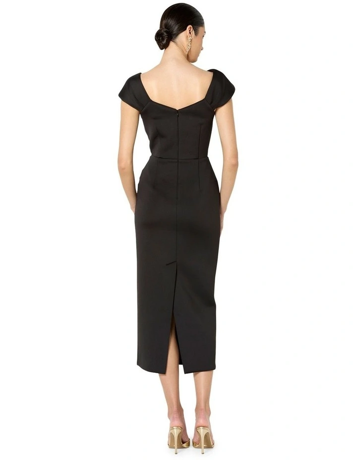 Amika Scuba Cocktail Dress in Black image 2