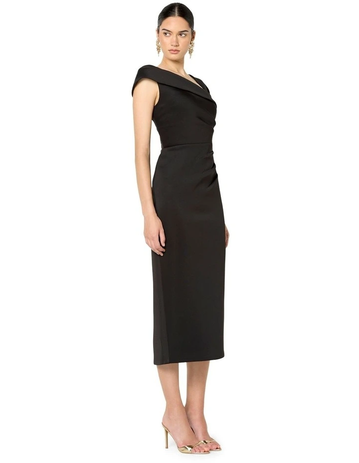Amika Scuba Cocktail Dress in Black image 3