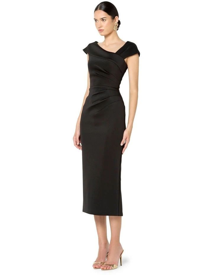 Amika Scuba Cocktail Dress in Black image 5
