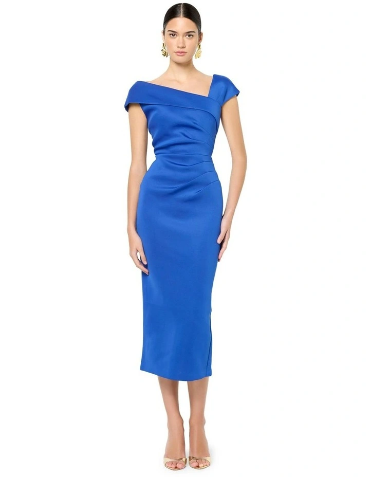 Amika Scuba Cocktail Dress in Blue image 1