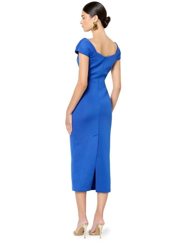 Amika Scuba Cocktail Dress in Blue image 2