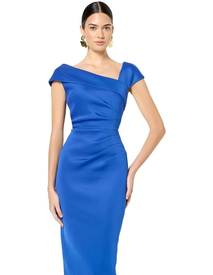 Amika Scuba Cocktail Dress in Blue image 3